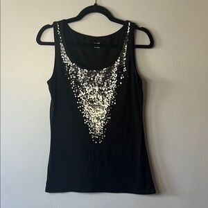 Black Sequin Tank Top